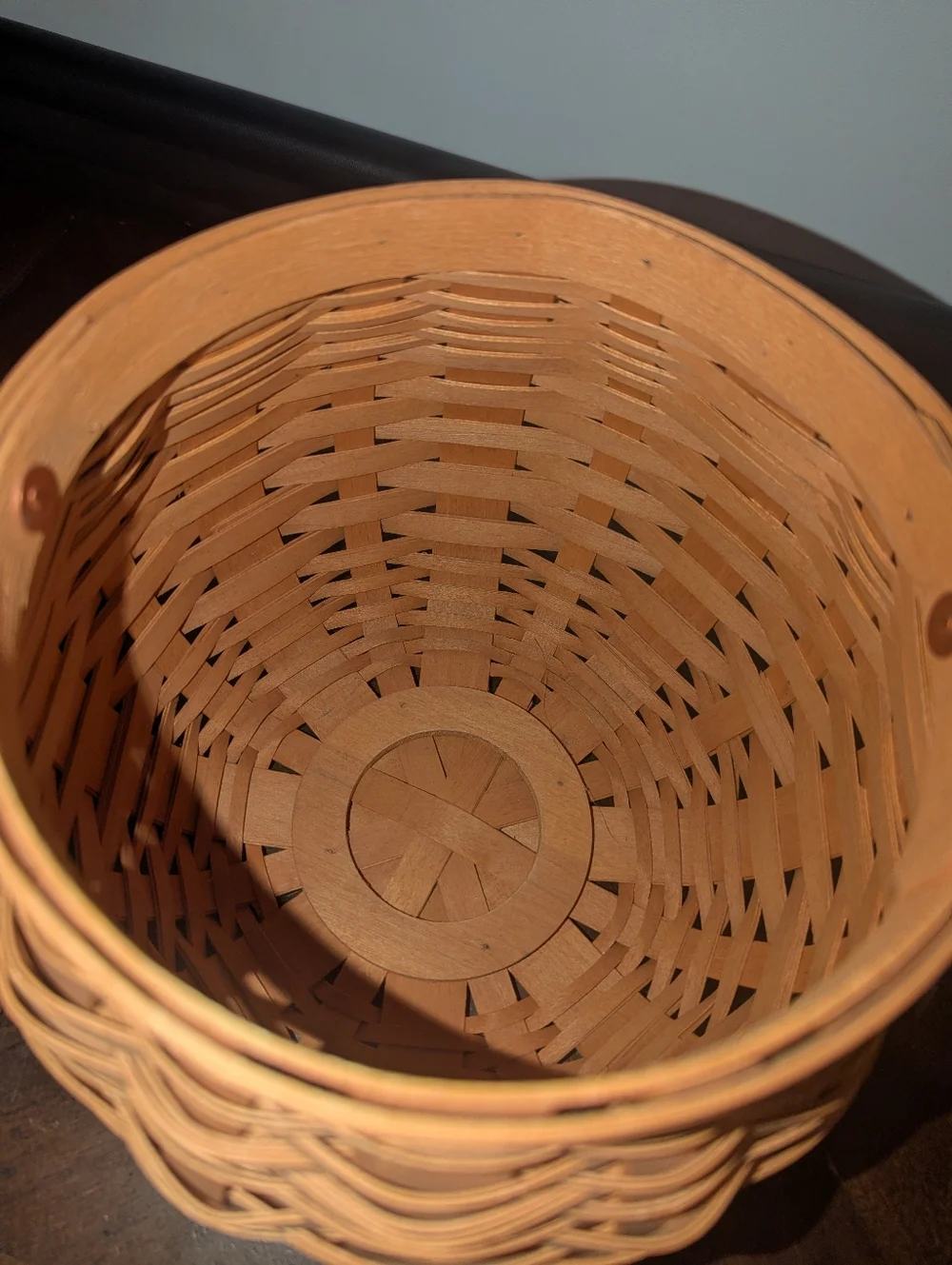 Vintage 1991 Longaberger Small Round Fruit Berry Basket - Signed RKS